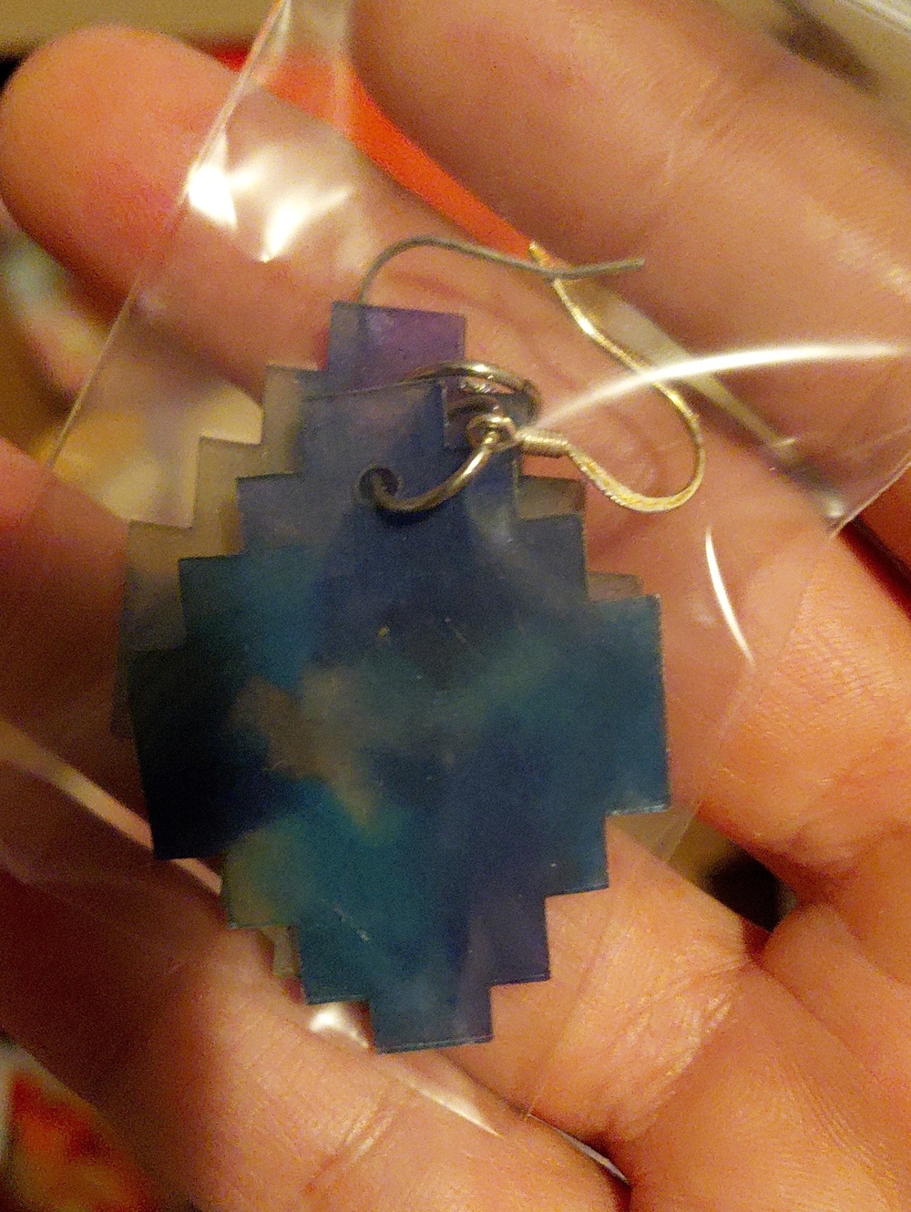 Handmade Blue Geometric Drop Earrings - Women Jewelry